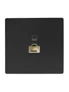 Розетка компьютерная 1-мест. RJ45 LETO черн. бархат LEZARD 752-4200-139