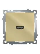 Розетка HDMI 21 Type A механизм STEKKER GLS00711808 серия Катрин золото 50060