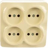 Розетка 4-м ОП 10А IP20 квадрат. без заземл. сл. кость IONICH 1453