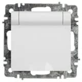 Розетка 1-м СП Accent 6-203-01 16А IP20 250В 2P+E Schuko с крышкой AL/CU бел. Intro Б0063709