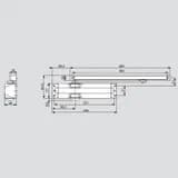 Доводчик дверной (вес двери 80 кг), белый, со стандартной  рычажной тягой TS90 Impulse EN 3/4 Dormakaba