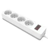 Сетевой фильтр 4местный сз STEKKER HM204103 3x1мм2 3 м серия Optima белый 50090