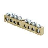 Шина PEN "ноль-земля" (6x9мм) 8 отверстий латунь крепеж по центру EKF PROxima (sn0-63-08)