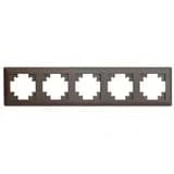 Рамка STEKKER PFR00700504 5местная серия Катрин шоколад 39821