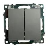 Переключатель 2клавишный механизм 250В 10А серия Катрин графит GLS10710706 49414