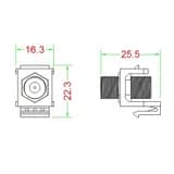 Вставка формата Keystone Jack с проходным адаптером F-типа Hyperline KJ1-FCON-N-WH