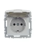 Розетка BRITE РСбш10-3-44-БрА 16А IP44 с заземл. защ. шторки с крышкой механизм алюм. IEK BR-R16-16-44-K47