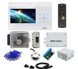 Комплект СКУД и сенсорного видеодомофона ST 4.3" с электромеханическим замком считывателем и ключами TM (белый) Space Technology