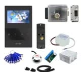 Комплект СКУД и видеодомофона ST 4.3" с видеопанелью электромеханическим замком считывателем и ключами TM (черный) Space Technology