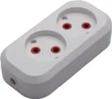 PST1020020 Розетка переносная разборная на 2 гнезда без заземления 250В 10A IP20белая 39007