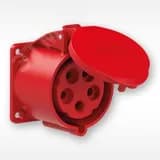 Розетка встраиваемая прямая 32А/400V/3P+N+E/IP67, фланец 75x75