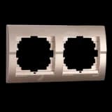 DERIY Рамка 2-ая горизонтальная светло-коричневая металлик Lezard