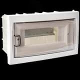 Щит распределительный встраиваемый с 0 шиной 12М пластиковый белый прозрачная дверь БелТИЗ