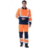 Костюм сигнальный Альянс с полукомбинезоном цв. флуоресцентно-оранжевый с синим, р. 104-108/170-176