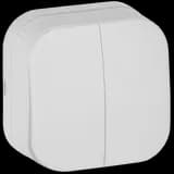 GLORY Выключатель 2-клавишный для открытой установки 10А ВС20-2-0-ХБм белый матовый IEK