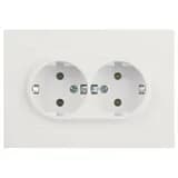 Розетка 2-м СП Accent 6-205-01М 16А IP20 250В 2P+E Schuko AL/CU бел. матов. Intro Б0063487