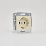 Розетка 1-м СП Karina с заземл. защ. шторки термопласт механизм крем. LEZARD 707-0388-124B