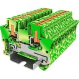 Клемма TP 1-1 проходная с боковой вводом провода с заземление .Push-in, сечение 4 мм. кв., желто-зеленая SUPU