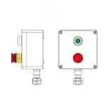 Взрывозащищенный пост управления из полиэстера CPE-P-05-(1xP1G(11)-1xP3E(11))-1xKAEPM2MHK-20(C)1Ex d e IIC Т5 Gb / Ex tb IIIC T95°C Db IP66 / КЗ