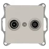 Розетка TV+FM9.5 мм проходная с накладкой, цвет Тауп