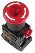 Кнопка "Грибок" ANE-22 d22мм 1з+1р 240В неон с фиксацией красн. IEK BBG40-ANE-K04