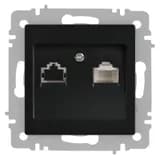 Розетка компьютерная 1-м СП Accent 6-303-05 RJ45 IP20 антрацит Intro Б0063634