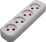 PST1040020 Розетка переносная разборная на 4 гнезда без заземления 250В 10A IP20белая 39009