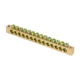 Шина PEN "ноль-земля" (8х12мм) 14 отверстий латунь крепеж по краям розничный стикер EKF PROxima