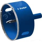 Коронка алмазная с центрирующим сверлом для дрели d 65 мм по керамике и стеклу, Р60, трехгр хвостовик, Профессионал ЗУБР