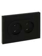 Розетка 2-м СП FORTE&PIANO FP126 10А без заземл. без защ. шторок безвинт. крепл. черн. IEK FP-R20-10-1-K02