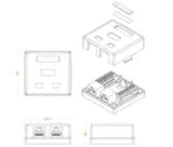 Розетка компьютерная RJ-45(8P8C) Hyperline SB1-2-8P8C-C6-SH-WH