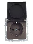 Розетка BRITE РСбш10-3-44-БрТБ 16А IP44 с заземл. защ. шторки с крышкой механизм бронза IEK BR-R16-16-44-K45