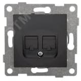 Розетка компьютерная RJ45 Ugra, механизм, одинарный, графит GUSI Electric