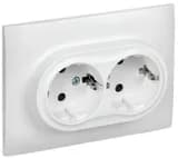 Розетка 2-м SKANDY 16А с заземл. защ. шторки в сборе SK-R07W арктич. бел. IEK SK-R24-16-K01-F