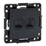 Стокгольм Механизм Розетки RJ-45 2-местной черный EKF