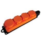 Розетка переносная 4местная cз STEKKER RST1624445 РП 16232 250В 16А IP44 оранжевый 49404