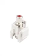 Вставка формата Keystone Jack с проходным адаптером RCA (красный) Hyperline KJ1-RCA/RD-D-WH