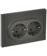 Розетка 2-м СП FORTE&PIANO FP323 16А с заземл. защ. шторки безвинт. крепл. сер. IEK FP-R24-16-1-K03
