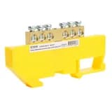 Шина PE на изоляторе 69 на DINрейку 6 выводов желтый LD555696 49545