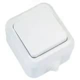 Выключатель одноклавишный, в сборе, брызгозащищенный, IP44, белый