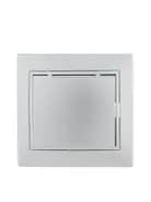 Розетка 1-м СП Mira 16А IP20 с заземл. с защ. крышкой со вставкой керамика сер. метал. LEZARD 701-1010-123