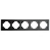 Рамка 5местная стекло STEKKER GFR00700505Мсерия Катрин черный матовый 49604