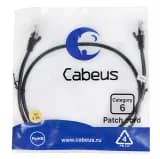 Патч-корд Cabeus PC-UTP-RJ45-Cat.6-1m-BK (U/UTP, CAT.6, PVC, 1 м, черный) (8663c)
