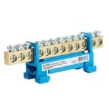 Шина N на изоляторе STEKKER 69 тип стойка на DINрейку 12 выводов синий LD5566912 49560