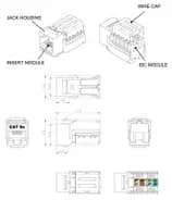 Вставка Keystone Jack RJ-45(8P8C) Hyperline KJNE-8P8C-C5e-90-WH