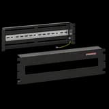 Корпус-панель с DIN-рейкой, 19 дюймов, 3U, 22 места, цвет черный (RAL 9005) SYSMATRIX DP 0003.900