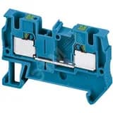 Клемма пружинная PIT проходной 2 точки 4мм.кв. синяя