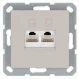 Розетка компьютерная 2-м RJ45 IP20 кат. 5E механизм тауп Jasmart G6106T