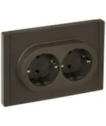 Розетка 2-м СП FORTE&PIANO FP323 16А с заземл. защ. шторки безвинт. крепл. сер. IEK FP-R24-16-1-K03