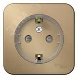 Розетка BLANCA наружная, с заземлением, со шторками, (компакт), с изолирующей пластиной 16А, 250В, титан Systeme Electric